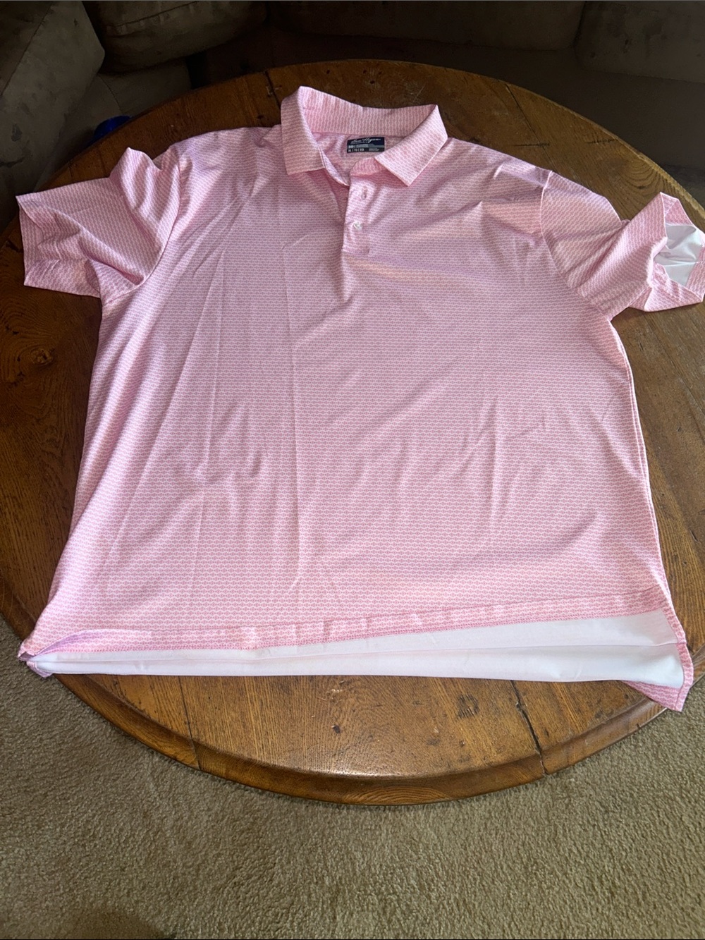 Ben Hogan Light Pink Micro-Pattern Performance Polo